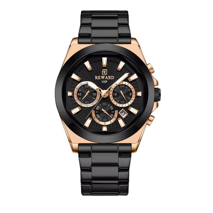 REWARD VIP Chronograph — Black & Rose Gold.
